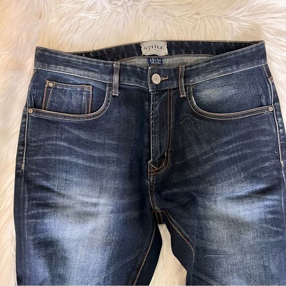 Stone Refinery Jeans The Clyde Men Size 33x30 Dark Wash Slim Fit - Picture 3 of 7